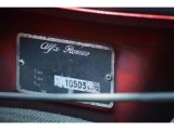 1966 Alfa Romeo Duetto Spider Info Tag