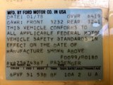 1978 Continental Color Code for Cream - Color Code: 6P