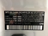 2004 SL Color Code for Brilliant Silver Metallic - Color Code: 744