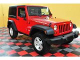 2007 Flame Red Jeep Wrangler Rubicon 4x4 #13829395
