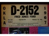 1967 Ford Mustang Sports Sprint Package Coupe Info Tag