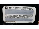1980 Pontiac Firebird Turbo Trans Am Info Tag