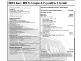 2015 Audi RS 5 Coupe quattro Window Sticker
