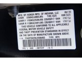 2020 CR-V Color Code for Crystal Black Pearl - Color Code: NH731P