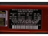 2017 Santa Fe Sport Color Code for Canyon Copper - Color Code: RR7