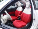 2015 Fiat 500c Pop Avorio/Rosso (Ivory/Red) Interior