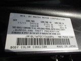 2012 MAZDA3 Color Code for Graphite Mica - Color Code: 38R
