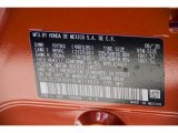 2020 HR-V Color Code for Orangeburst Metallic - Color Code: YR592M