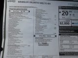 2020 Jeep Wrangler Unlimited Willys 4x4 Window Sticker