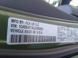 2020 Durango Color Code for F8 Green - Color Code: PFQ