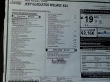 2020 Jeep Gladiator Mojave 4x4 Window Sticker