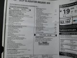 2020 Jeep Gladiator Mojave 4x4 Window Sticker