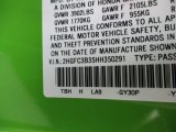 2017 Civic Color Code for Energy Green Pearl - Color Code: GY30P