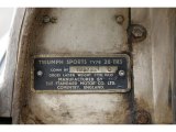 1958 Triumph TR3 Roadster Info Tag