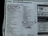 2020 Jeep Gladiator Mojave 4x4 Window Sticker