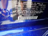 2020 Ioniq Hybrid Color Code for Intense Blue - Color Code: YP5