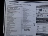 2020 Dodge Challenger R/T Scat Pack Shaker Window Sticker