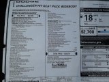 2020 Dodge Challenger R/T Scat Pack Widebody Window Sticker