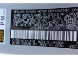 2021 Corolla Hatchback Color Code for Classic Silver Metallic - Color Code: 1F7