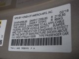 2018 Accord Color Code for Champagne Frost Pearl - Color Code: YR591PX