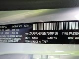 2021 Giulia Color Code for Lunare White Metallic - Color Code: 252