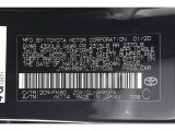 2020 C-HR Color Code for Black Sand Pearl - Color Code: 209