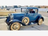 Blue Ford Model A in 1930
