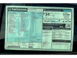 2021 Honda Civic EX Hatchback Window Sticker