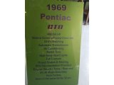 1969 Pontiac GTO Hardtop Info Tag