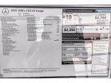 2019 Mercedes-Benz GLE 43 AMG 4Matic Coupe Studio/Night Package Window Sticker