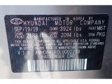 2020 Elantra Color Code for Fluid Metal - Color Code: M6T