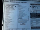 2021 Jeep Wrangler Unlimited Rubicon 4x4 Window Sticker