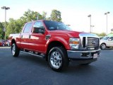 2009 Red Ford F350 Super Duty Lariat Crew Cab 4x4 #14155822