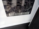 2021 Santa Fe Hybrid Color Code for Cream White - Color Code: WW2