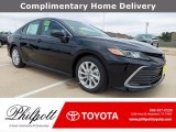 2021 Midnight Black Metallic Toyota Camry LE #141944864