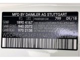 2019 SLC Color Code for designo Diamond White Metallic - Color Code: 799