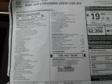 2021 Ram 1500 Long Horn Crew Cab 4x4 Window Sticker
