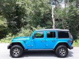 2021 Hydro Blue Pearl Jeep Wrangler Unlimited Rubicon 4x4 #142472549