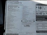 2021 Dodge Challenger T/A Window Sticker