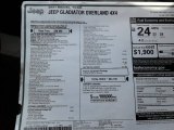2021 Jeep Gladiator Overland 4x4 Window Sticker