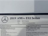 2019 Mercedes-Benz E 53 AMG 4Matic Sedan Window Sticker