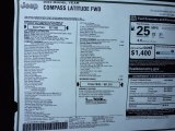 2022 Jeep Compass Latitude Window Sticker