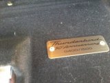 2005 Ford Thunderbird 50th Anniversary Special Edition Info Tag