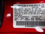 2014 370Z Color Code for Magma Red - Color Code: NAM