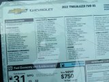 2022 Chevrolet TrailBlazer RS Window Sticker