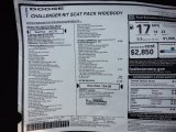 2021 Dodge Challenger R/T Scat Pack Widebody Window Sticker