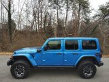 2021 Hydro Blue Pearl Jeep Wrangler Unlimited Rubicon 4xe Hybrid #143641343