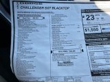 2022 Dodge Challenger SXT Blacktop Window Sticker