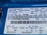 2020 F150 Color Code for Velocity Blue - Color Code: E7