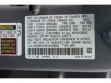 2022 CR-V Color Code for Lunar Silver Metallic - Color Code: NH830MX